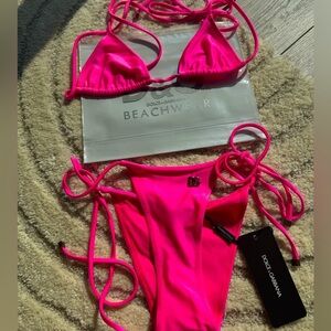 AUTHENTIC - D&G Hot Pink Triangle Bikini